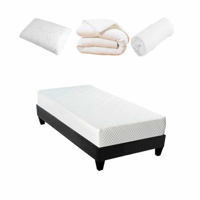 Pack matelas + sommier + pieds + couette + oreiller + Protection L'Aguicheur – Image 9