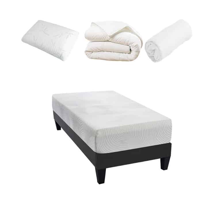 Pack Matelas + Sommier + Pieds + Couette + Oreiller + Protection Le Tombeur – Image 9