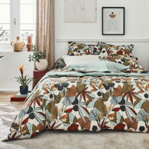 Housse de couette percale de coton 80 fils Cascade Sauge