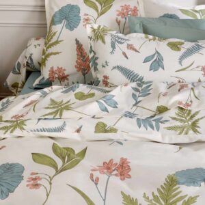 Taie d'oreiller percale de coton 80 fils Feerie sauge