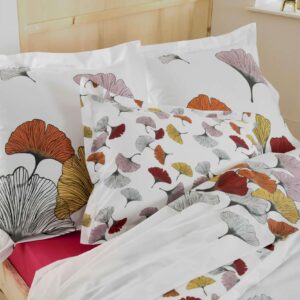 Taie d'oreiller percale de coton 80 fils Ginkgo Rose