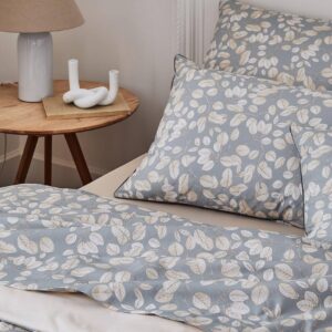 Taie d'oreiller percale de coton 80 fils Lison gris