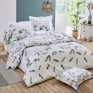 Housse de couette percale de coton 80 fils Magnolia Sauge