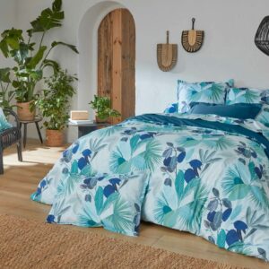 Housse de couette percale de coton 80 fils Moorea Cobalt
