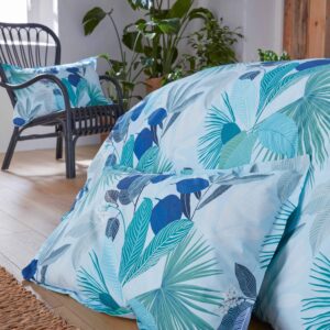 Taie d'oreiller percale de coton 80 fils Moorea Cobalt