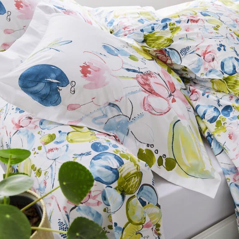 Taie d'oreiller percale de coton 80 fils Nenuphar