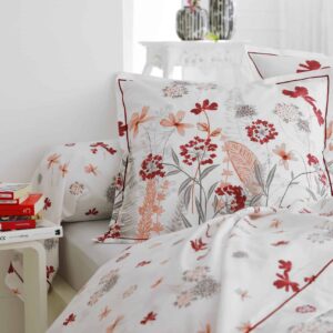 Taie d'oreiller percale de coton 80 fils Petite Folie Rouge