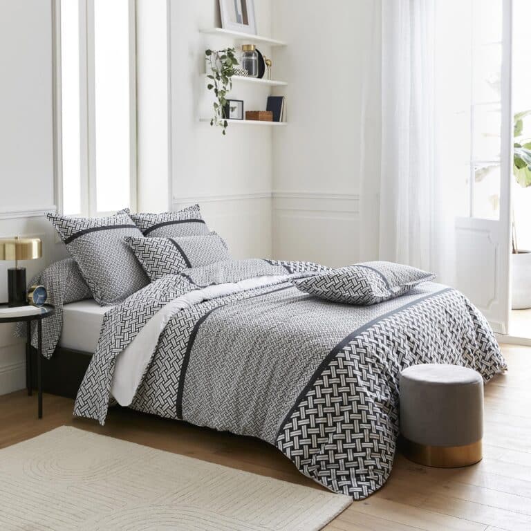 Taie d'oreiller percale de coton 80 fils Riviera réglisse – Image 2
