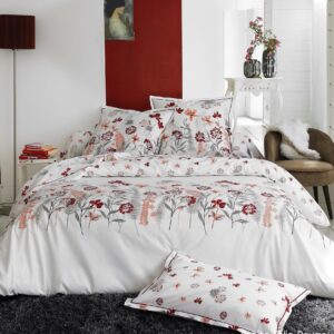 Housse de couette percale de coton 80 fils Petite Folie Rouge