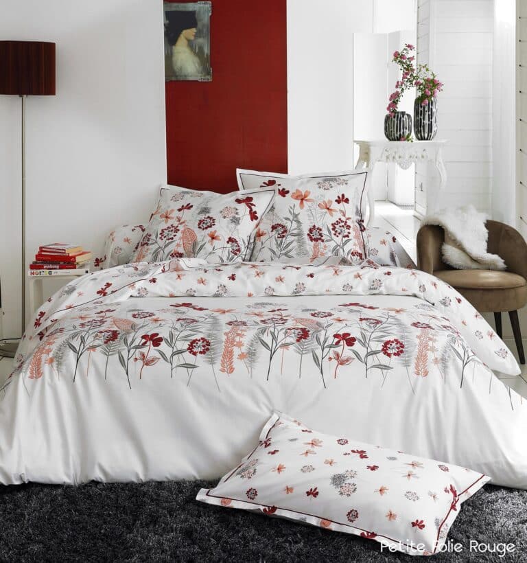 Taie d'oreiller percale de coton 80 fils Petite Folie Rouge – Image 2