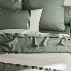 Taie d'oreiller percale de coton 80 fils Noa Kaki