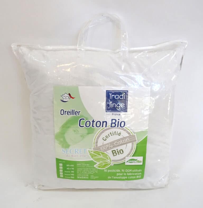 Oreiller nature 100% coton bio